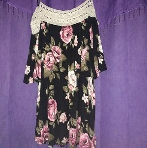 Off the shoulder blouse with spaghetti straps